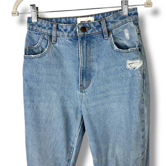 ROLLA'S Original Straight Leg City Worn G'Day Mate High Rise Distressed Jeans - Picture 3 of 8